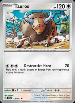 Tauros 112/142 Common – Stellar Crown Pokémon card