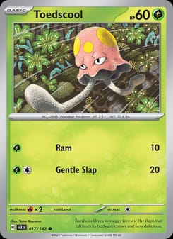 Toedscool 017/142 Common – Stellar Crown Pokémon card