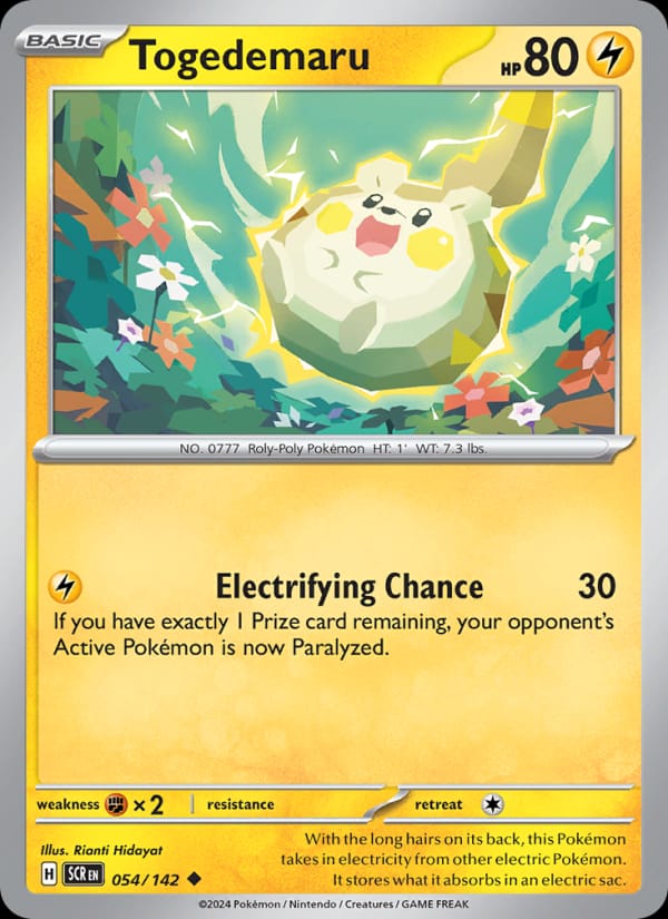 Togedemaru 054/142 Stellar Crown Pokémon card
