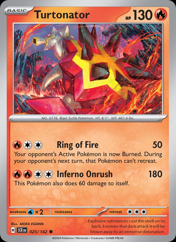 Turtonator 025/142 Stellar Crown Pokémon card