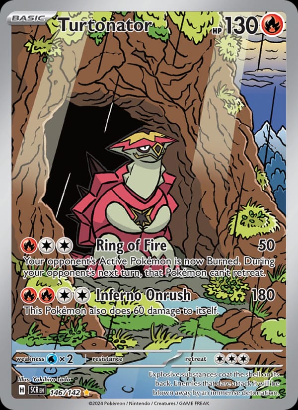 Turtonator 146/142 Stellar Crown Pokémon card