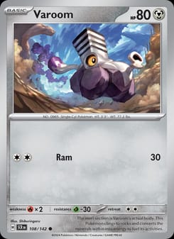 Varoom 108/142 Common – Stellar Crown Pokémon card