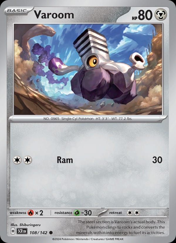 Varoom 108/142 Stellar Crown Pokémon card