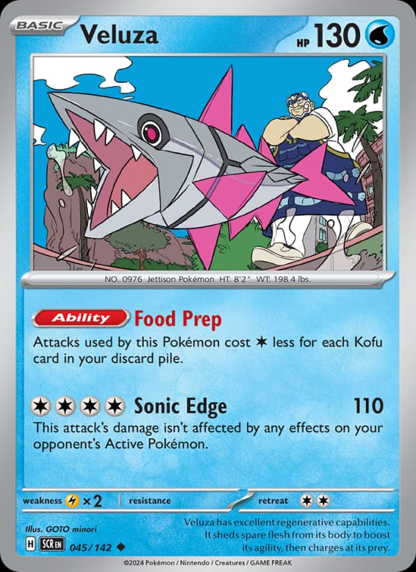 Veluza 045/142 Stellar Crown Pokémon card