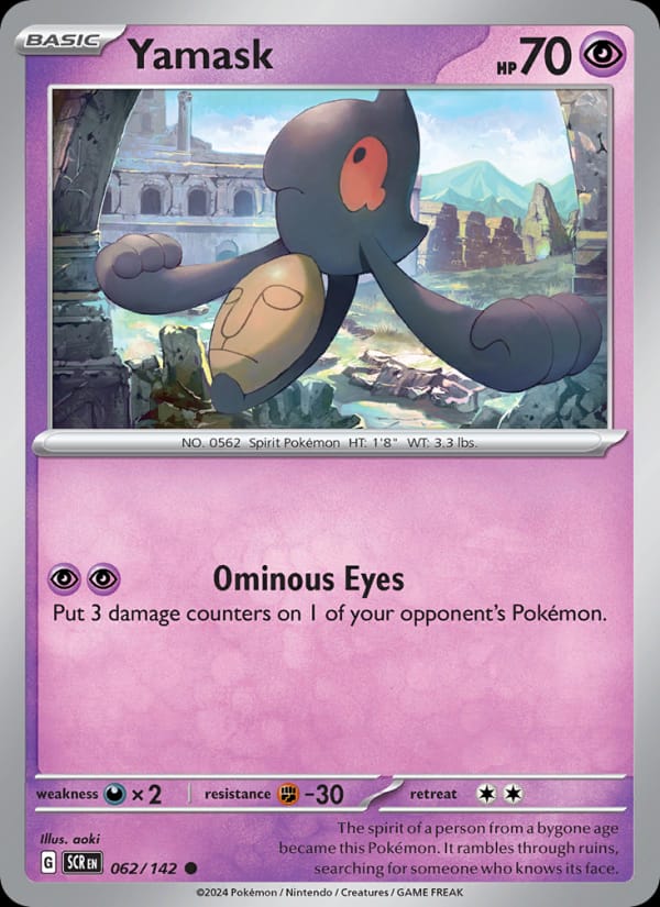 Yamask 062/142 Stellar Crown Pokémon card
