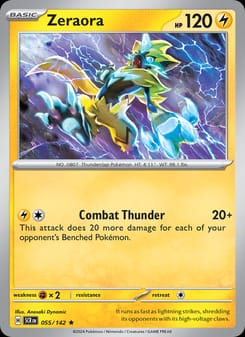 Zeraora 055/142 Rare – Stellar Crown Pokémon card