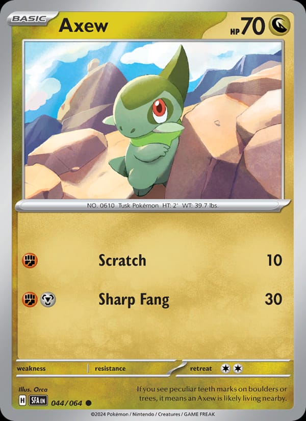 Axew 044/064 Shrouded Fable Pokémon card