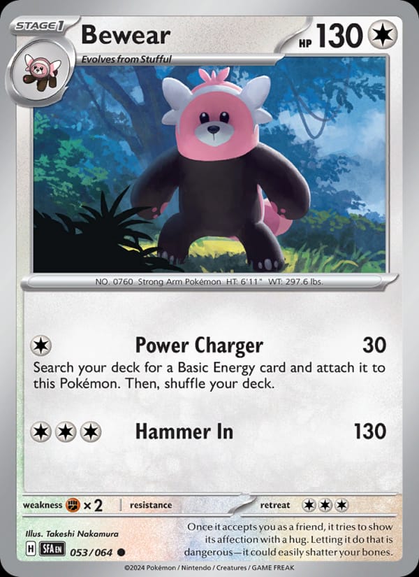 Bewear 053/064 Shrouded Fable Pokémon card