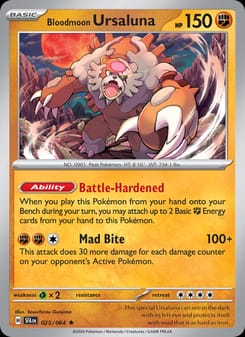Bloodmoon Ursaluna 025/064 Rare – Shrouded Fable Pokémon card