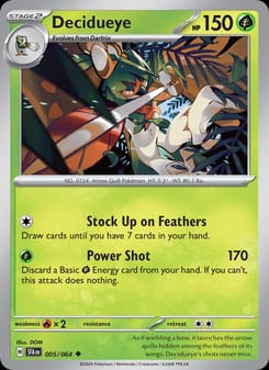 Decidueye 005/064 Uncommon – Shrouded Fable Pokémon card