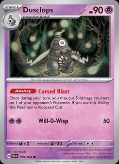 Dusclops 019/064 Common – Shrouded Fable Pokémon card