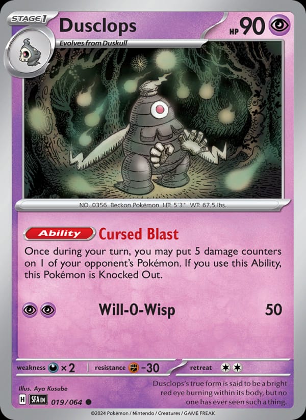 Dusclops 019/064 Shrouded Fable Pokémon card