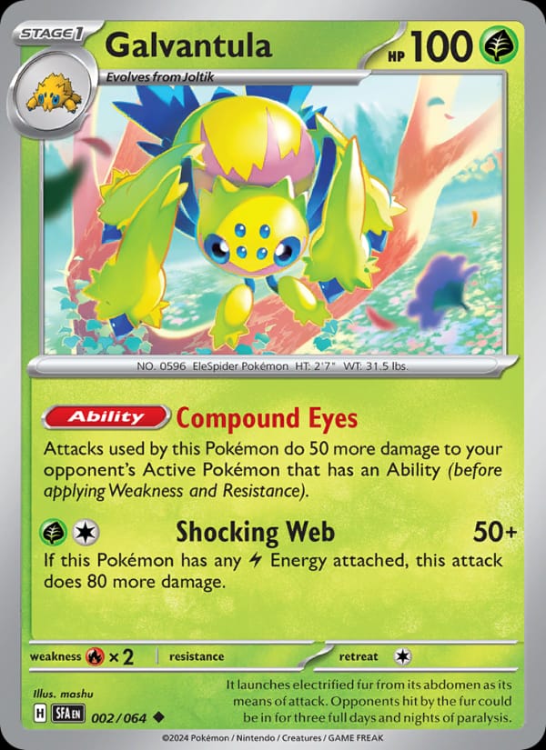Galvantula 002/064 Shrouded Fable Pokémon card