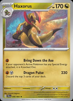 Haxorus 046/064 Rare – Shrouded Fable Pokémon card