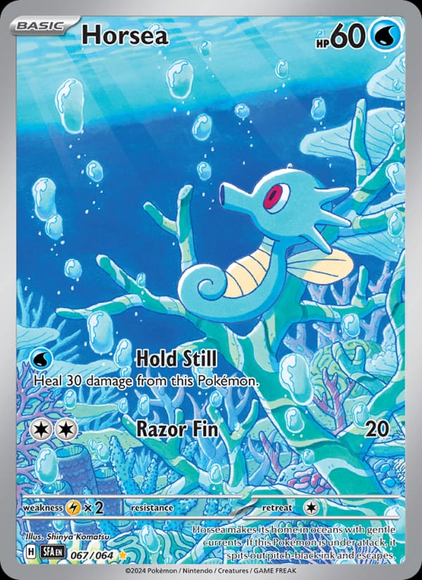 Horsea 067/064 Shrouded Fable Pokémon card