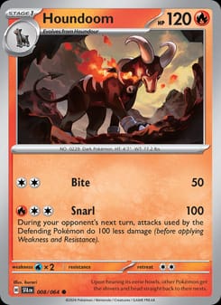 Houndoom 008/064 Common – Shrouded Fable Pokémon card