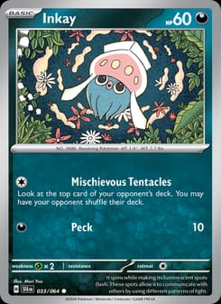 Inkay 033/064 Common – Shrouded Fable Pokémon card