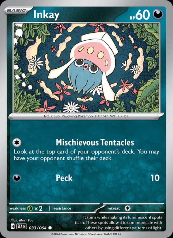 Inkay 033/064 Shrouded Fable Pokémon card