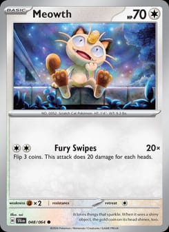 Meowth 048/064 Common – Shrouded Fable Pokémon card