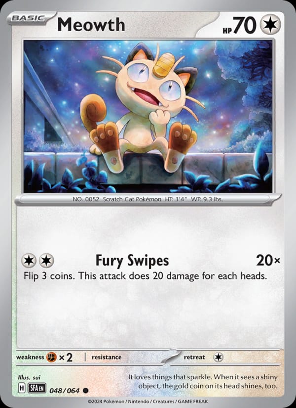 Meowth 048/064 Shrouded Fable Pokémon card