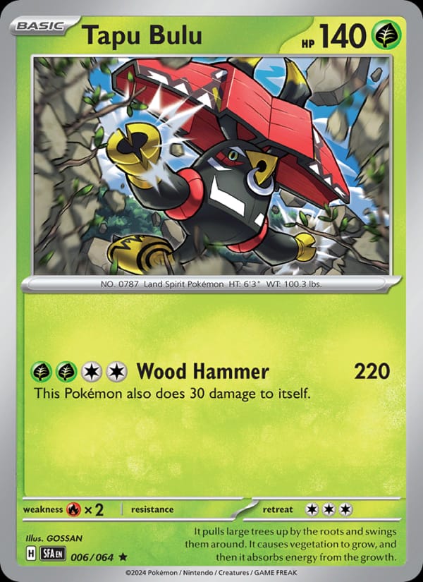 Tapu Bulu 006/064 Shrouded Fable Pokémon card