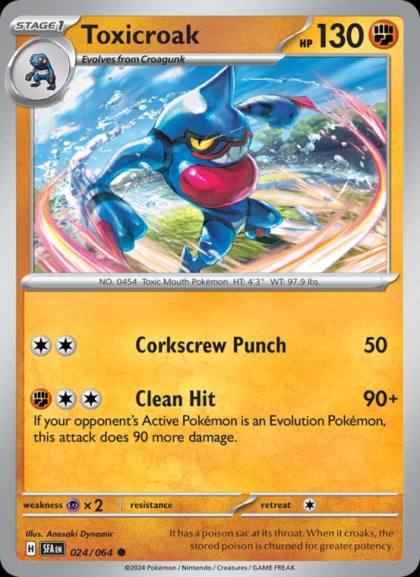 Toxicroak 024/064 Shrouded Fable Pokémon card