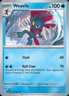 Weavile 014/064 Uncommon – Shrouded Fable Pokémon card