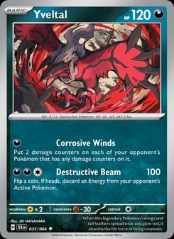 Yveltal 035/064 Uncommon – Shrouded Fable Pokémon card