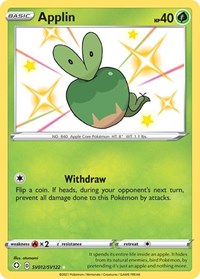 Applin SV012/SV122 Shiny Holo Rare – Shining Fates Pokémon card