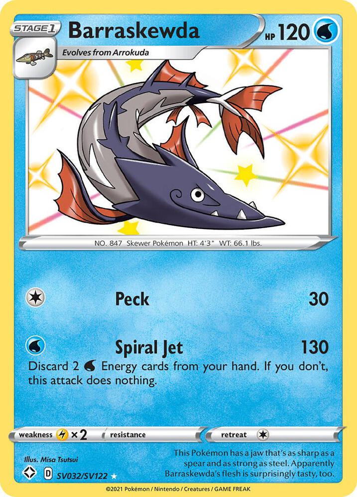Barraskewda SV032/SV122 Shining Fates Pokémon card