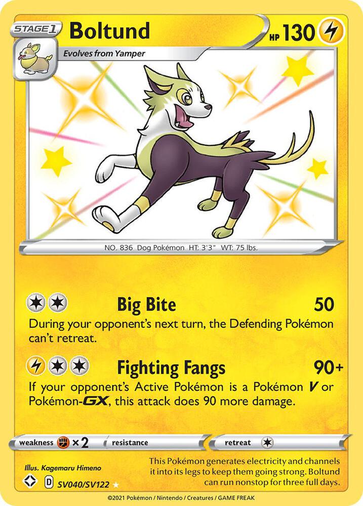 Boltund SV040/SV122 Shining Fates Pokémon card