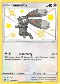 Bunnelby SV097/SV122 Shiny Holo Rare – Shining Fates Pokémon card