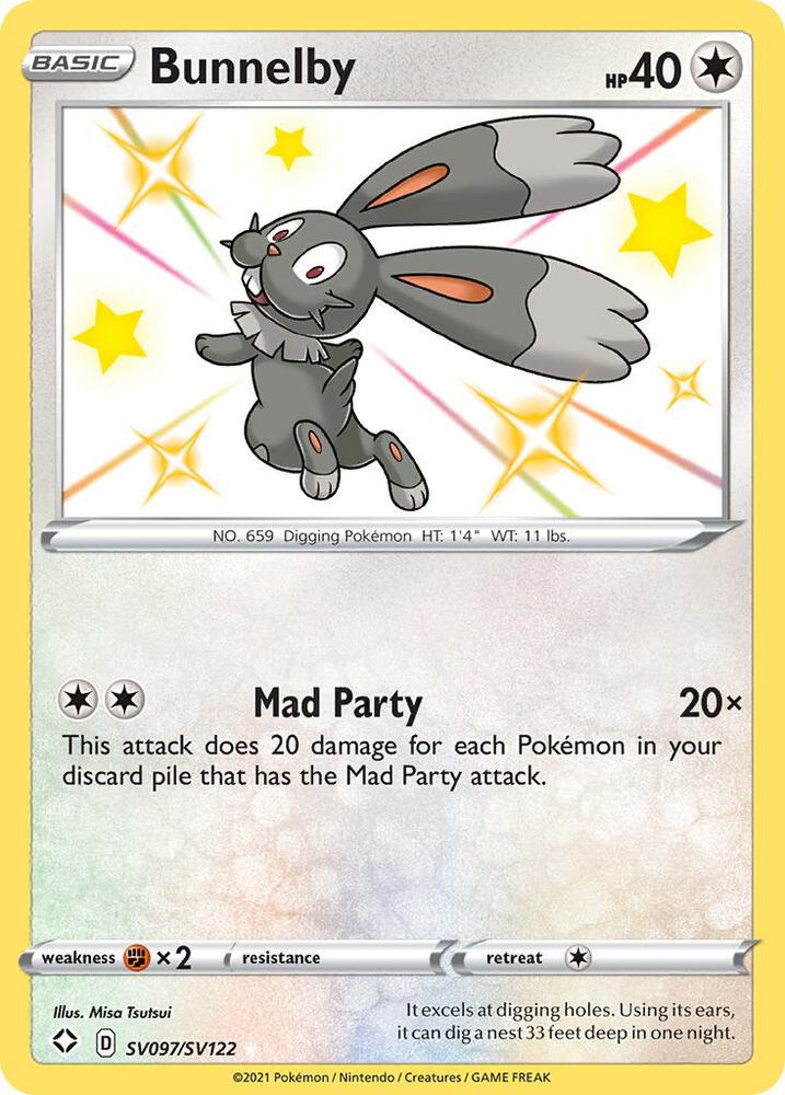 Bunnelby SV097/SV122 Shining Fates Pokémon card