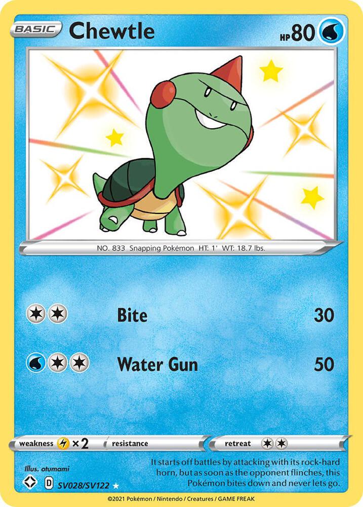 Chewtle SV028/SV122 Shining Fates Pokémon card