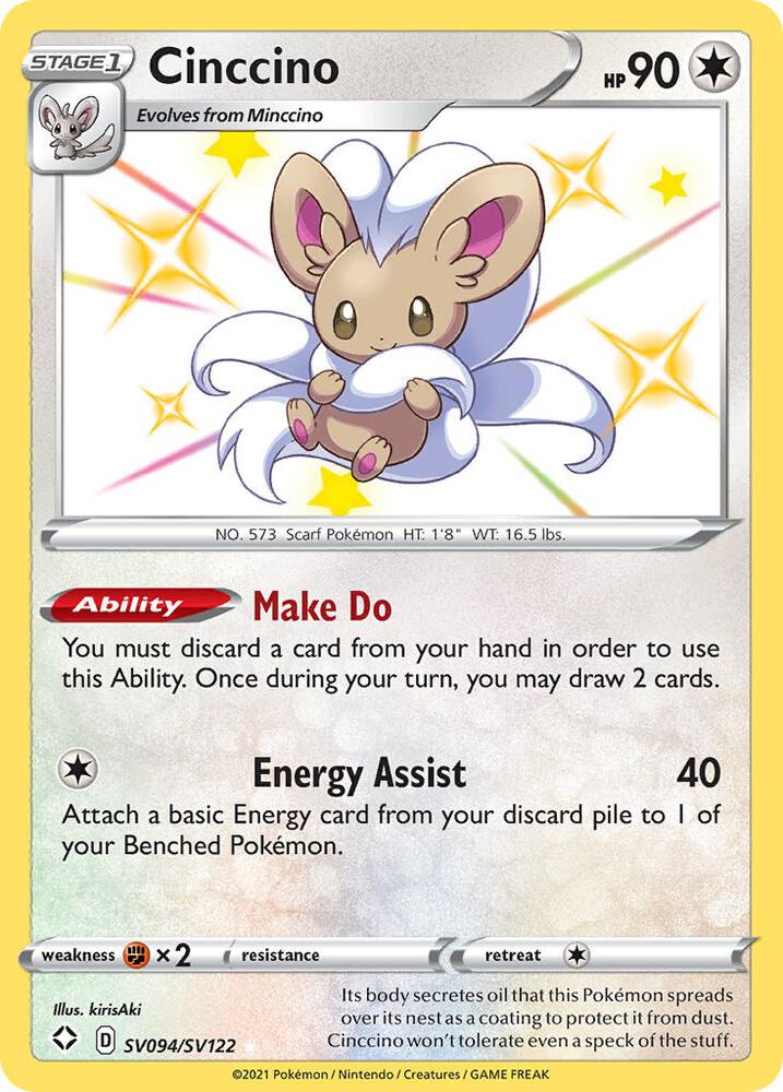 Cinccino SV094/SV122 Shining Fates Pokémon card