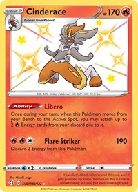 Cinderace SV017/SV122 Shiny Holo Rare – Shining Fates Pokémon card