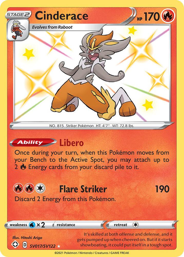 Cinderace SV017/SV122 Shining Fates Pokémon card