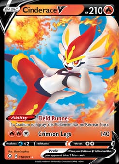 Cinderace V 018/072 Ultra Rare – Shining Fates Pokémon card