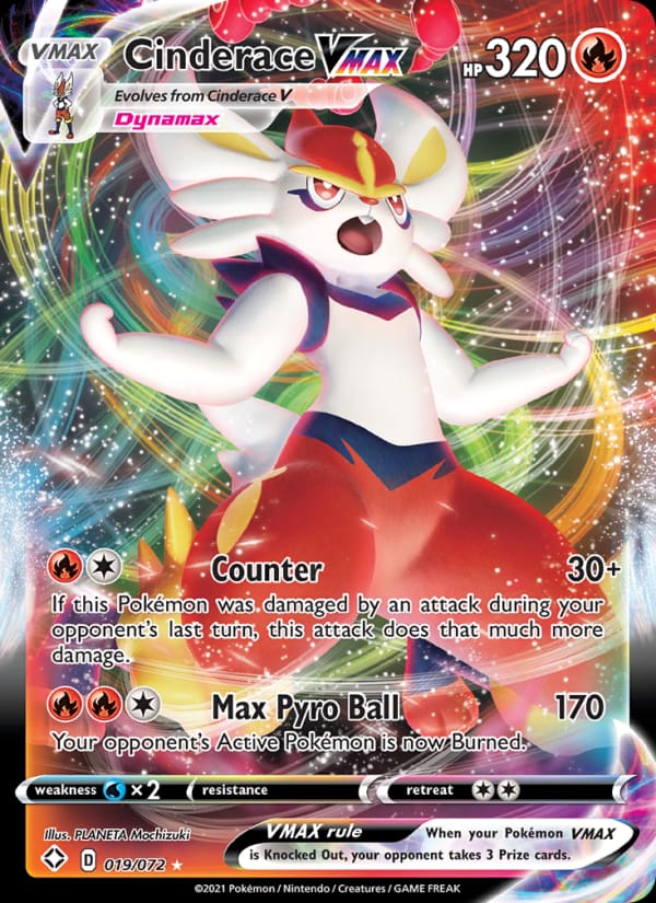Cinderace VMAX 019/072 Shining Fates Pokémon card