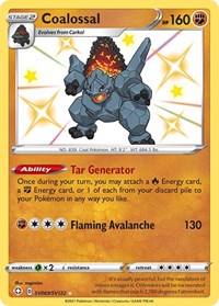 Coalossal SV069/SV122 Shiny Holo Rare – Shining Fates Pokémon card