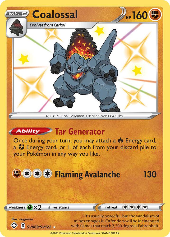 Coalossal SV069/SV122 Shining Fates Pokémon card
