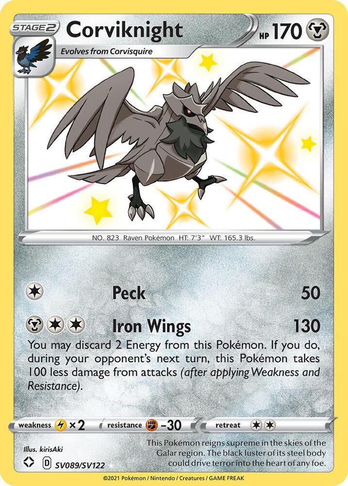 Corviknight SV089/SV122 Shining Fates Pokémon card