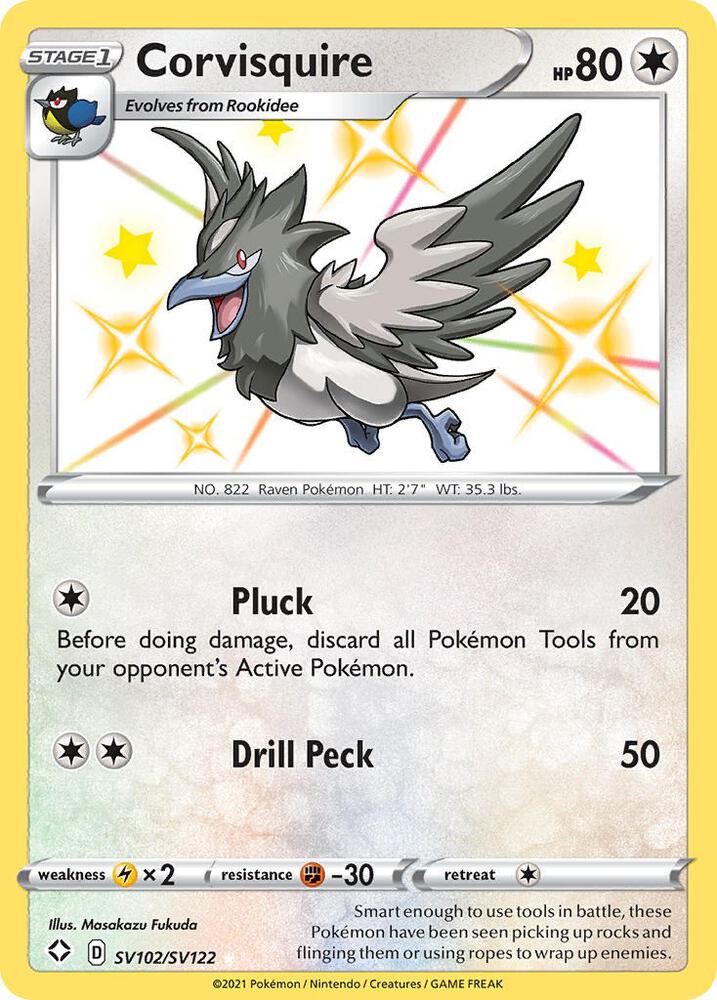 Corvisquire SV102/SV122 Shining Fates Pokémon card