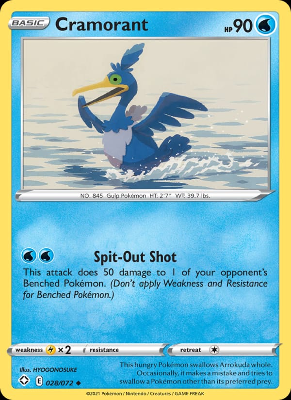 Cramorant 028/072 Shining Fates Pokémon card