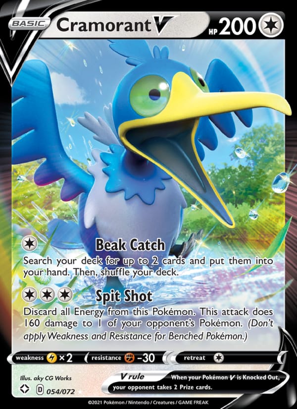 Cramorant V 054/072 Shining Fates Pokémon card