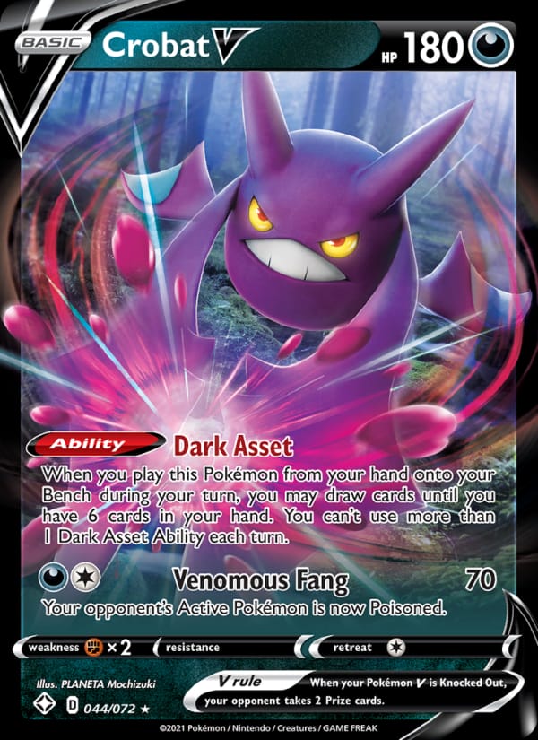 Crobat V 044/072 Shining Fates Pokémon card