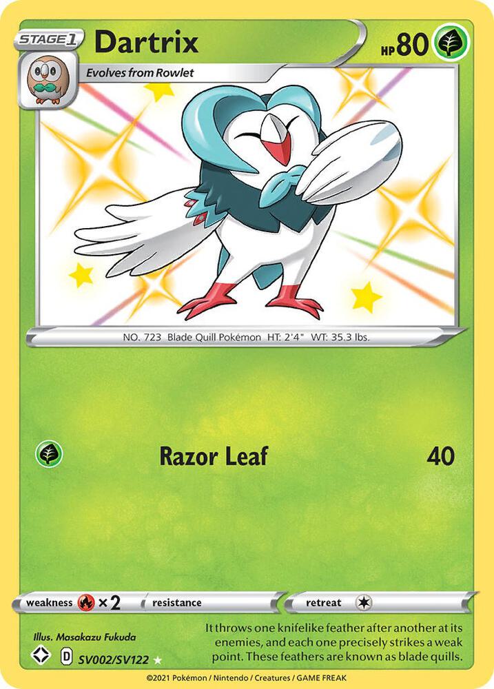 Dartrix SV002/SV122 Shining Fates Pokémon card