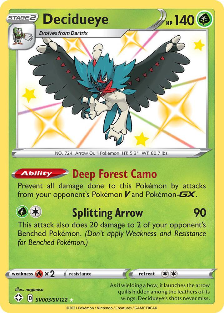 Decidueye SV003/SV122 Shining Fates Pokémon card