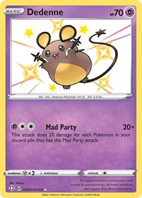 Dedenne SV051/SV122 Shiny Holo Rare – Shining Fates Pokémon card