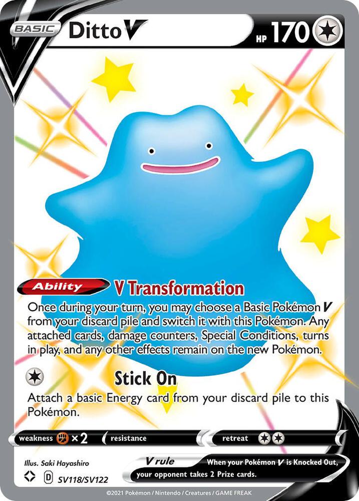 Ditto V SV118/SV122 Shining Fates Pokémon card